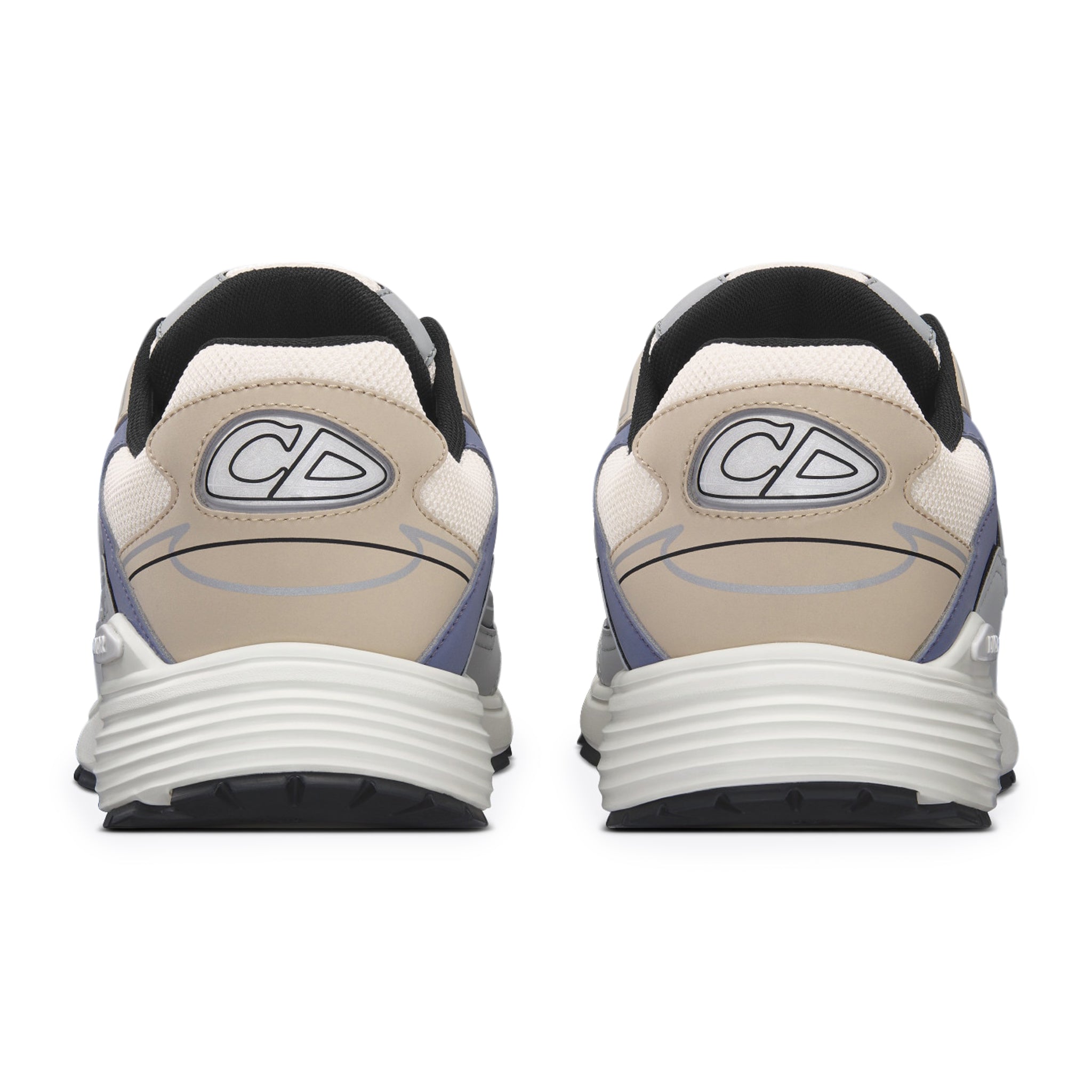 Back view of Dior B30 Cream Beige Blue Grey Trainer 3SN279ZRB_H111